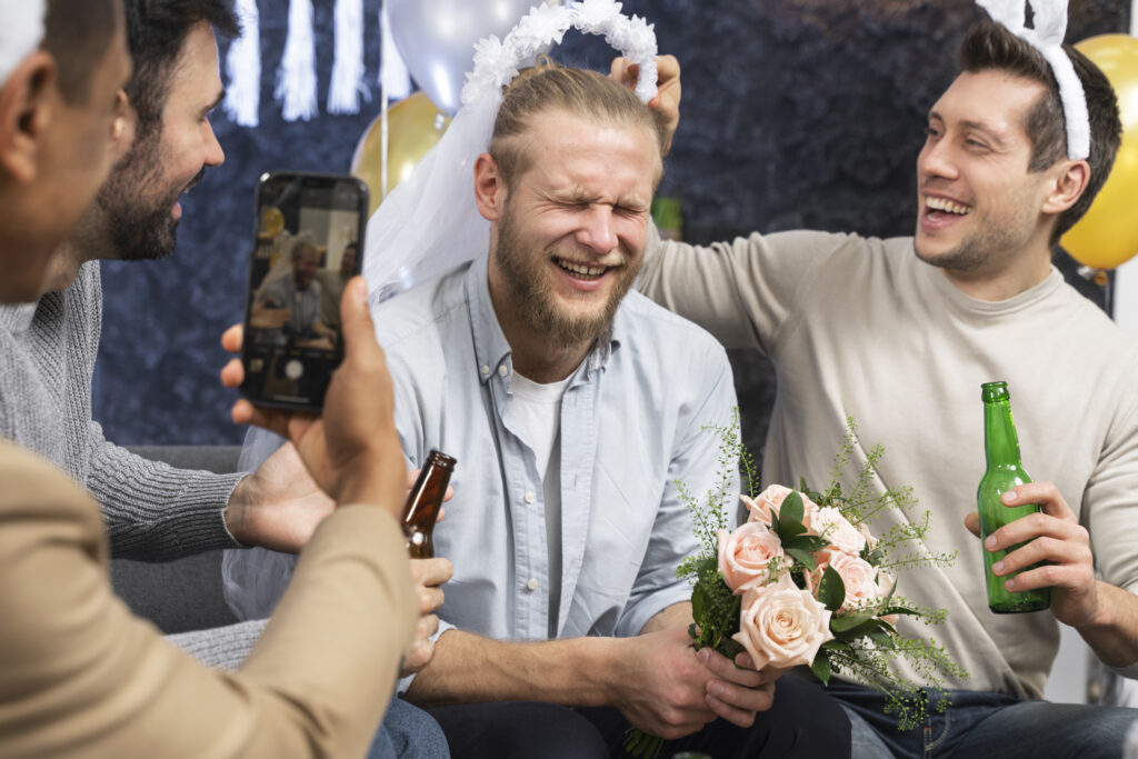 Lustiger JGA vor der Hochzeit muss sein.