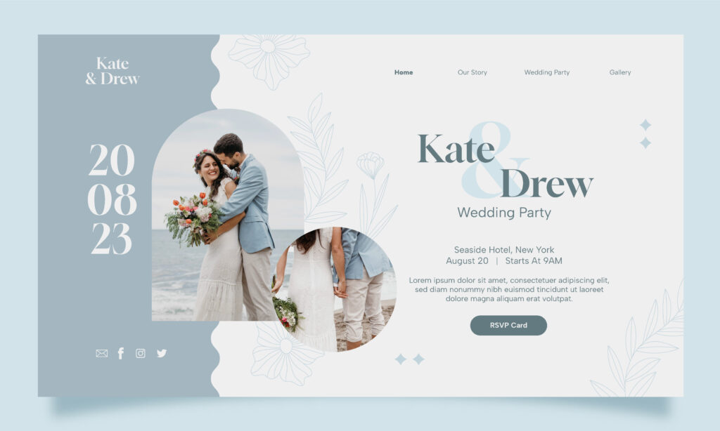 Hochzeitswebsite für das Brautpaar und die Gäste